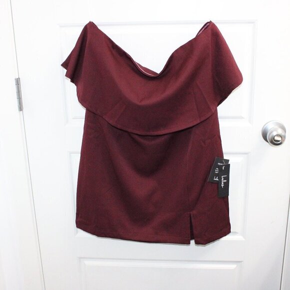Lulus Kiani Burgundy Strapless Bodycon Mini Dress Size Large - Picture 1 of 3